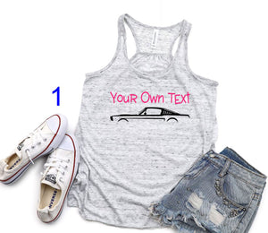 Your Own Text Mustang Youth Racerback Flowy Tank Top