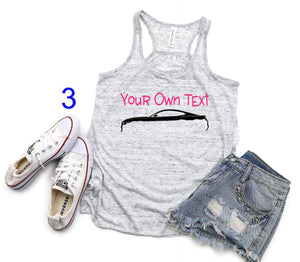 Your Own Text Mustang Youth Racerback Flowy Tank Top