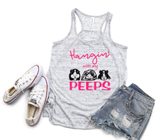 Load image into Gallery viewer, Hangin&#39; with my Peeps Guinea Pig Youth Racerback Flowy Tank Top