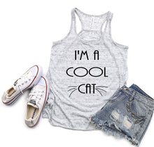 Load image into Gallery viewer, I&#39;m a Cool Cat Ladies Flowy Racerback Tank Top