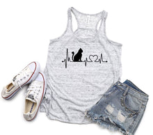 Load image into Gallery viewer, Cat Heartbeat Youth Racerback Flowy Tank Top