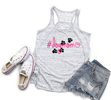 Load image into Gallery viewer, #DogMom Ladies Flowy Racerback Tank Top