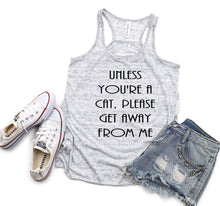 Load image into Gallery viewer, Unless You&#39;re a Cat Please Get Away From Me Youth Racerback Flowy Tank Top