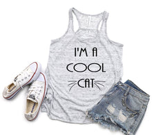 Load image into Gallery viewer, I&#39;m a Cool Cat Youth Racerback Flowy Tank Top