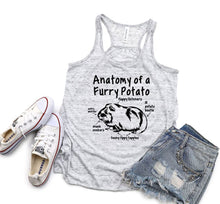 Load image into Gallery viewer, Anatomy of a Furry Potato (Guinea Pig) Youth Racerback Flowy Tank Top