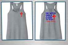 Load image into Gallery viewer, Gray tank top with red cross and text on a white background