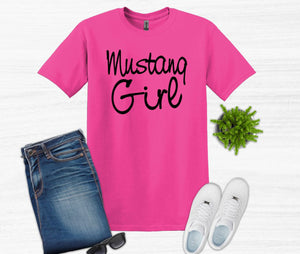 Mustang Girl Youth and Adult Unisex T-Shirt or Sweatshirt