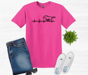 Mustang Heartbeat Adult Unisex T Shirt and Sweatshirt