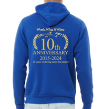 Load image into Gallery viewer, Wheels, Wings &amp; Wishes 2024 Presale 10th Anniversary Adult or Youth Pull Over Hoodie