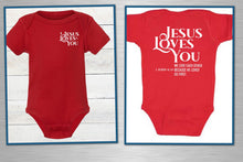 Load image into Gallery viewer, Jesus Loves You Christianity (Religious) Infant and Toddler Apparel