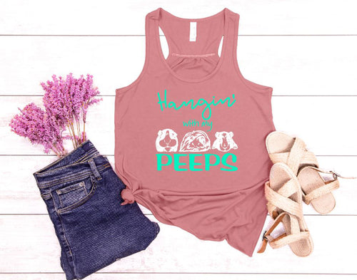 Hangin' with my Peeps Guinea Pig Youth Racerback Flowy Tank Top
