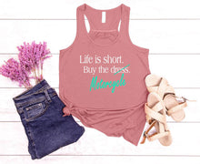 Load image into Gallery viewer, Life is Short Buy the Motorcycle Women Flowy Racerback Tank Top