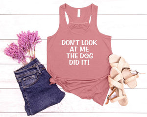 Don't Look at Me The Dog Did It Youth Racerback Flowy Tank Top