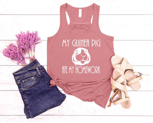 My Guinea Pig Ate My Homework Girls Racerback Flowy Tank Top