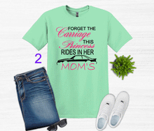 Load image into Gallery viewer, Forget the Carriage This Princess Rides in Her Mom&#39;s (any name) Mustang (your choice of car) Youth T-Shirt or Sweatshirt
