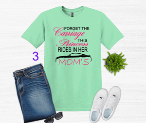 Forget the Carriage This Princess Rides in Her Mom's (any name) Mustang (your choice of car) Youth T-Shirt or Sweatshirt