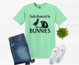 Easily Distracted by Bunnies Youth and Adult Unisex T-Shirt or Sweatshirt
