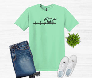 Mustang Heartbeat Adult Unisex T Shirt and Sweatshirt