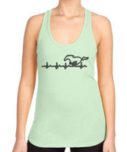 Load image into Gallery viewer, Light green tank top with a black graphic design on a white background