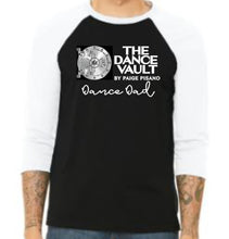 Load image into Gallery viewer, The Dance Vault Official Logo Mom or Dad Adult 3/4 Sleeve Baseball Shirt