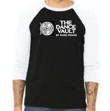 Load image into Gallery viewer, The Dance Vault Official Logo Youth &amp; Adult 3/4 Sleeve Baseball Shirt
