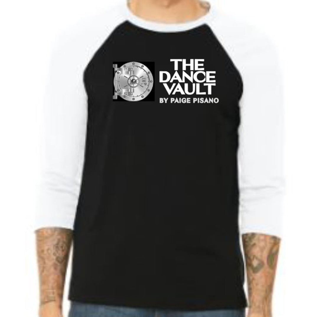 The Dance Vault Official Logo Youth & Adult 3/4 Sleeve Baseball Shirt