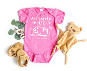 Anatomy of a Furry Potato (Guinea Pig) Infant Short & Long Sleeve Apparel