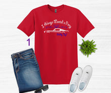 Load image into Gallery viewer, Red t-shirt with graphic design, blue jeans, white sneakers, and sunglasses on a white background