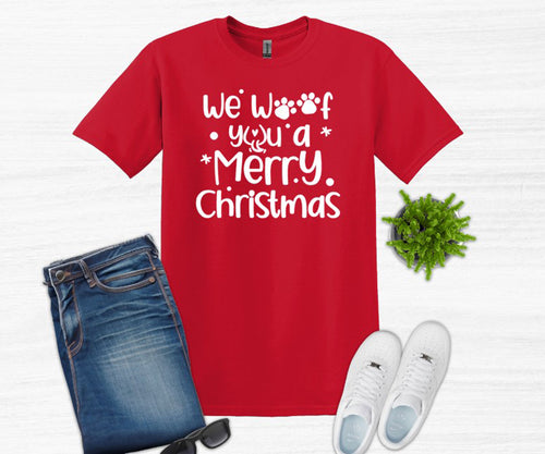 We Woof You a Merry Christmas Youth and Adult T Shirt or Sweatshirt