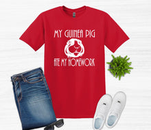 Load image into Gallery viewer, My Guinea Pig Ate My Homework Youth and Adult Unisex T-Shirt or Sweatshirt