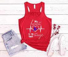 Load image into Gallery viewer, My Heart is on that Stage Women Flowy Racerback Tank Top