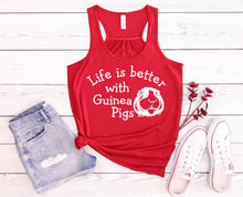 Load image into Gallery viewer, Life is Better with Guinea Pigs Women Flowy Racerback Tank Top