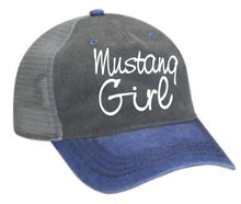 Load image into Gallery viewer, Mustang Girl Adult 5 Panel Baseball Cap
