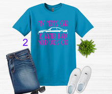 Load image into Gallery viewer, My Mom&#39;s Mustang (your choice of car) is Faster than your Dad&#39;s Car Youth T-Shirt or Sweatshirt