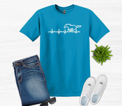 Mustang Heartbeat Adult Unisex T Shirt and Sweatshirt