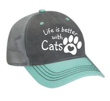 Load image into Gallery viewer, Life is Better with Cats Adult 5 Panel Baseball Cap