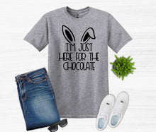 Load image into Gallery viewer, I&#39;m Just Here for the Chocolate Easter Youth and Adult T-Shirt or Sweatshirt