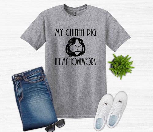 My Guinea Pig Ate My Homework Youth and Adult Unisex T-Shirt or Sweatshirt