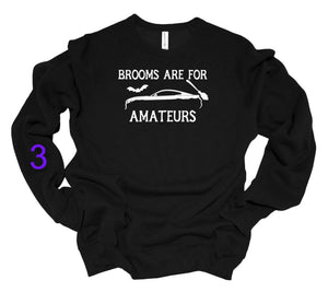 Brooms are for Amateurs Halloween Mustang Adult Unisex T Shirt or Sweatshirt