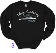 Load image into Gallery viewer, Black sweatshirt with graphic design and text on a white background