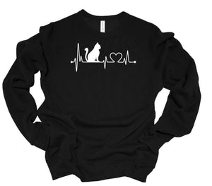 Cat Heartbeat Youth & Adult Unisex T-Shirt & Sweatshirt