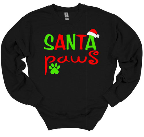 Santa Paws Christmas Youth and Adult T Shirt or Sweatshirt