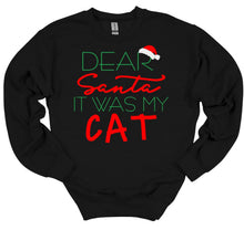 Load image into Gallery viewer, black sweatshirt with Christmas themed text
