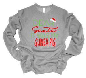 Dear Santa It was my Guinea Pig Youth or Adult T Shirt & Sweatshirt
