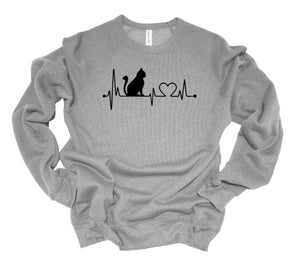 Cat Heartbeat Youth & Adult Unisex T-Shirt & Sweatshirt