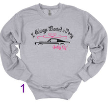 Load image into Gallery viewer, Gray sweatshirt with graphic design and text on a white background
