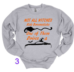 Not All Witches Ride Broomsticks One Drives A Mustang Halloween Adult Unisex T Shirt or Sweatshirt