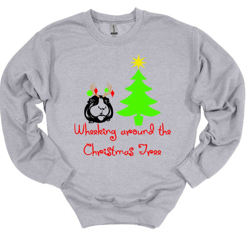 Wheeking Around the Christmas Tree Youth and Adult T Shirt or Sweatshirt
