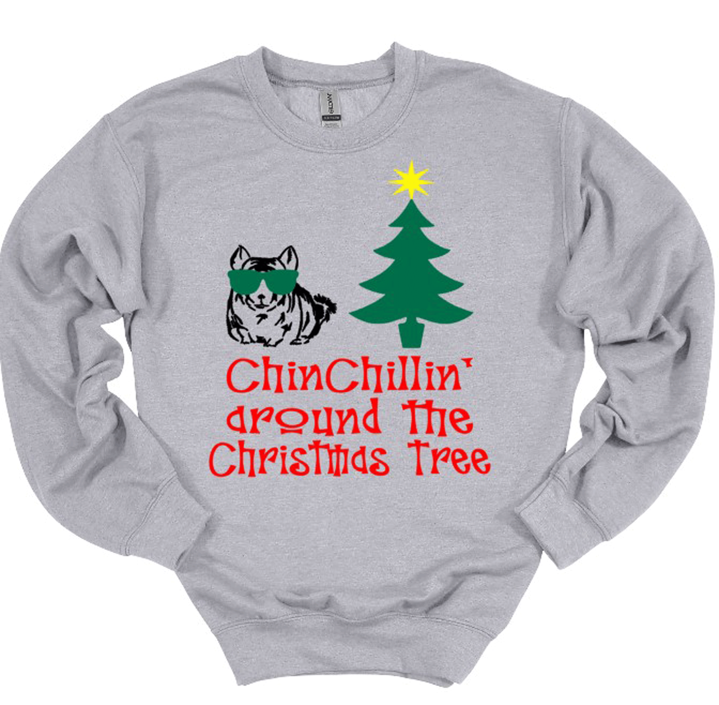 Chinchillin Around the Christmas Tree Youth or Adult T Shirt and Sweatshirt