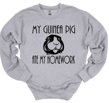 Load image into Gallery viewer, My Guinea Pig Ate My Homework Youth and Adult Unisex T-Shirt or Sweatshirt